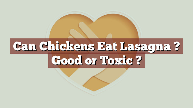 Can Chickens Eat Lasagna ? Good or Toxic ?
