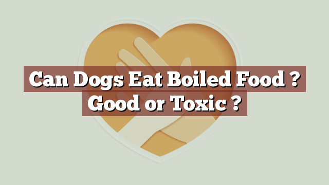 Can Dogs Eat Boiled Food ? Good or Toxic ?