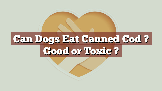 Can Dogs Eat Canned Cod ? Good or Toxic ?