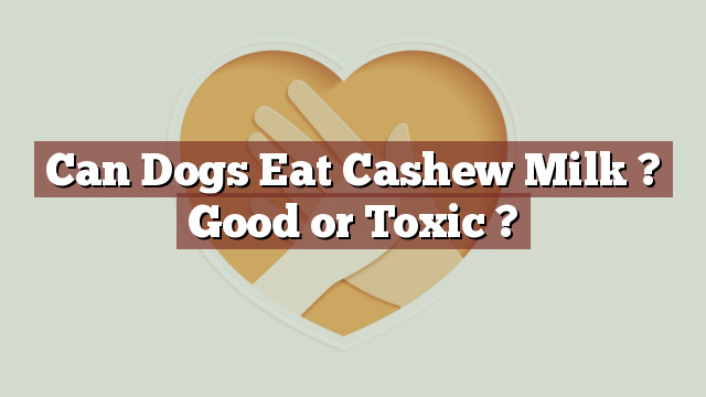 Can Dogs Eat Cashew Milk ? Good or Toxic ?