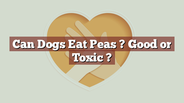 Can Dogs Eat Peas ? Good or Toxic ?