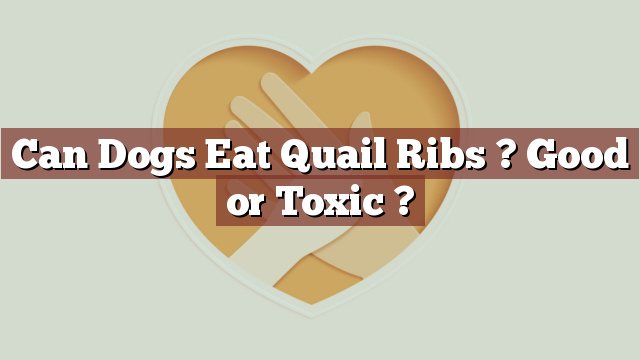 Can Dogs Eat Quail Ribs ? Good or Toxic ?
