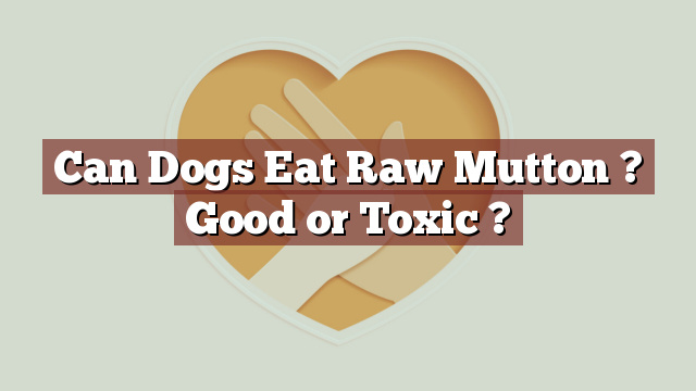 Can Dogs Eat Raw Mutton ? Good or Toxic ?
