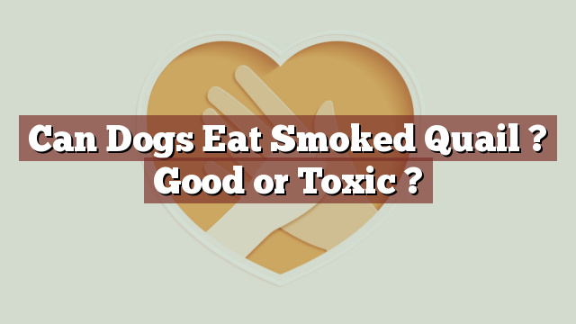 Can Dogs Eat Smoked Quail ? Good or Toxic ?
