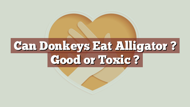 Can Donkeys Eat Alligator ? Good or Toxic ?