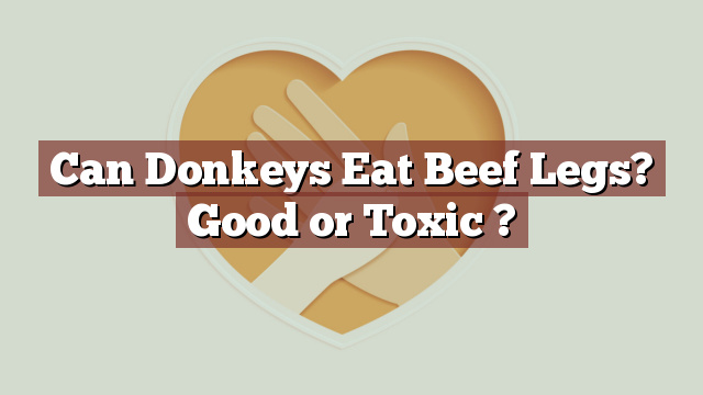 Can Donkeys Eat Beef Legs? Good or Toxic ?