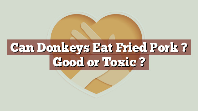 Can Donkeys Eat Fried Pork ? Good or Toxic ?