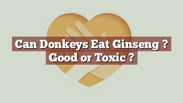 Can Donkeys Eat Ginseng ? Good or Toxic ?