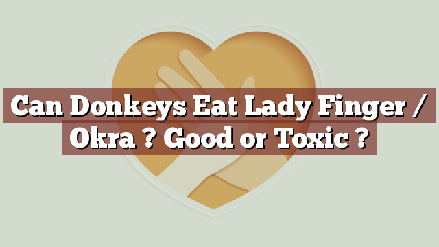 Can Donkeys Eat Lady Finger / Okra ? Good or Toxic ?