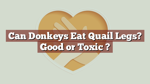 Can Donkeys Eat Quail Legs? Good or Toxic ?