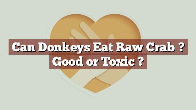 Can Donkeys Eat Raw Crab ? Good or Toxic ?