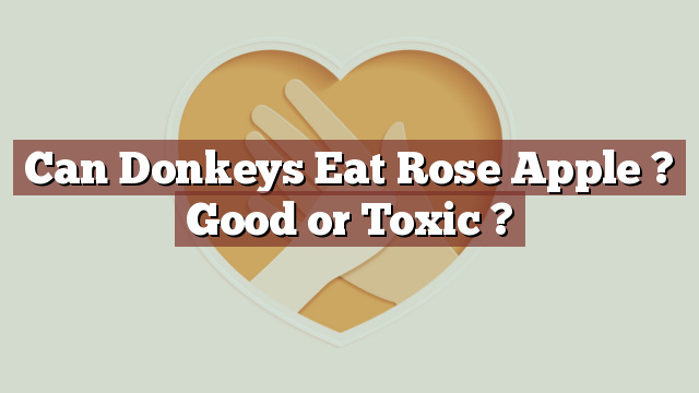 Can Donkeys Eat Rose Apple ? Good or Toxic ?