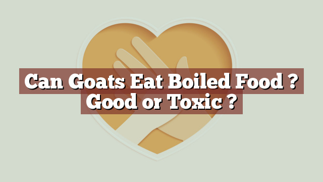 Can Goats Eat Boiled Food ? Good or Toxic ?