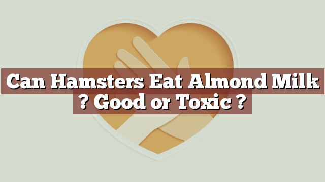 Can Hamsters Eat Almond Milk ? Good or Toxic ?
