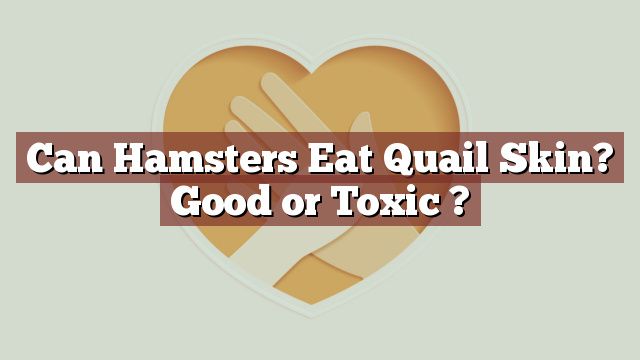 Can Hamsters Eat Quail Skin? Good or Toxic ?