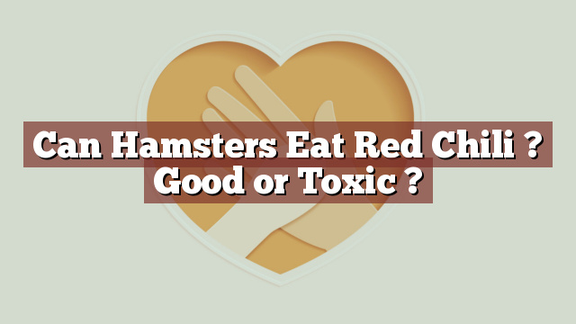 Can Hamsters Eat Red Chili ? Good or Toxic ?