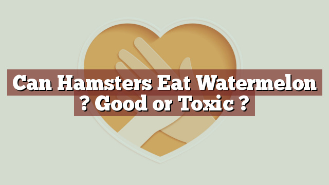 Can Hamsters Eat Watermelon ? Good or Toxic ?