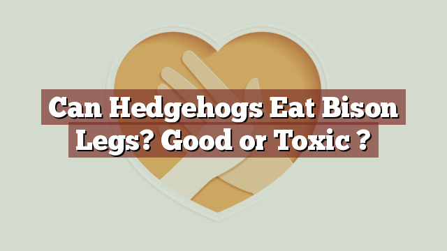 Can Hedgehogs Eat Bison Legs? Good or Toxic ?
