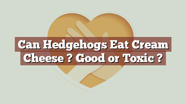 Can Hedgehogs Eat Cream Cheese ? Good or Toxic ?