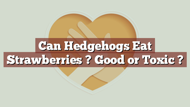 Can Hedgehogs Eat Strawberries ? Good or Toxic ?