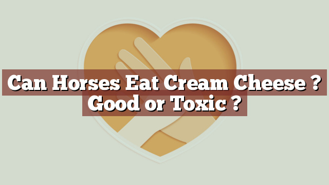 Can Horses Eat Cream Cheese ? Good or Toxic ?