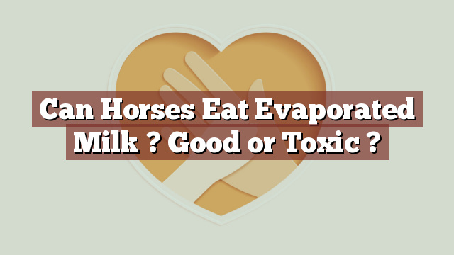 Can Horses Eat Evaporated Milk ? Good or Toxic ?