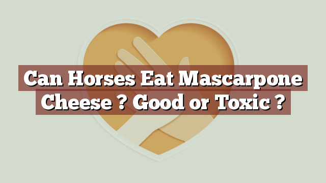 Can Horses Eat Mascarpone Cheese ? Good or Toxic ?