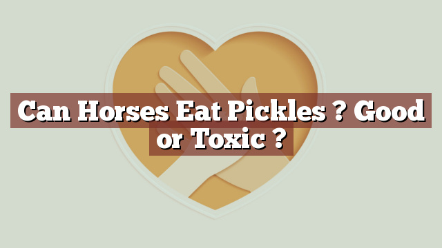 Can Horses Eat Pickles ? Good or Toxic ?
