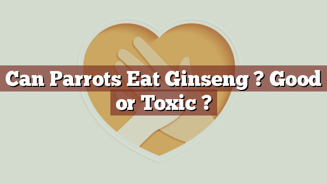 Can Parrots Eat Ginseng ? Good or Toxic ?
