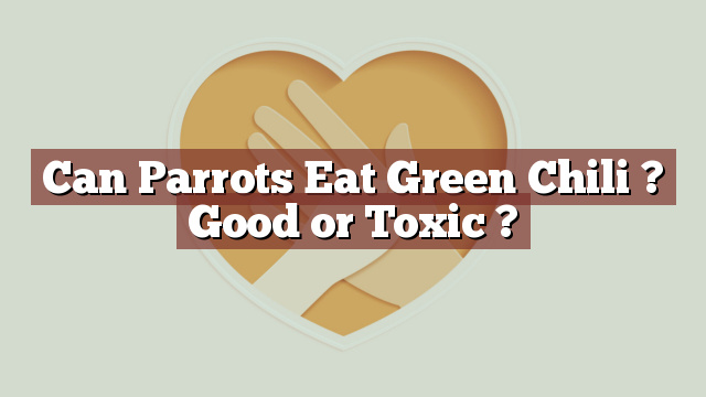 Can Parrots Eat Green Chili ? Good or Toxic ?