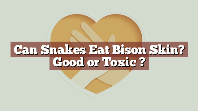 Can Snakes Eat Bison Skin? Good or Toxic ?