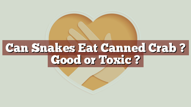Can Snakes Eat Canned Crab ? Good or Toxic ?