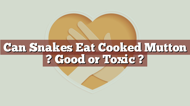 Can Snakes Eat Cooked Mutton ? Good or Toxic ?