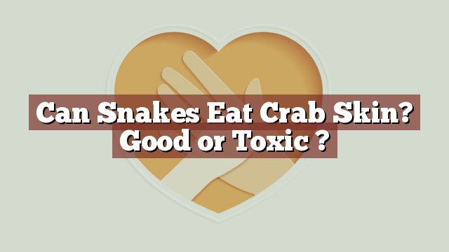 Can Snakes Eat Crab Skin? Good or Toxic ?