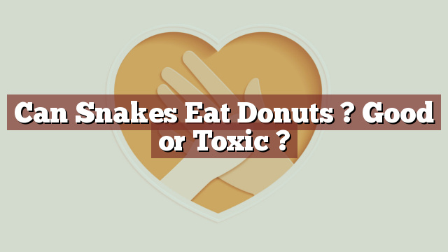 Can Snakes Eat Donuts ? Good or Toxic ?