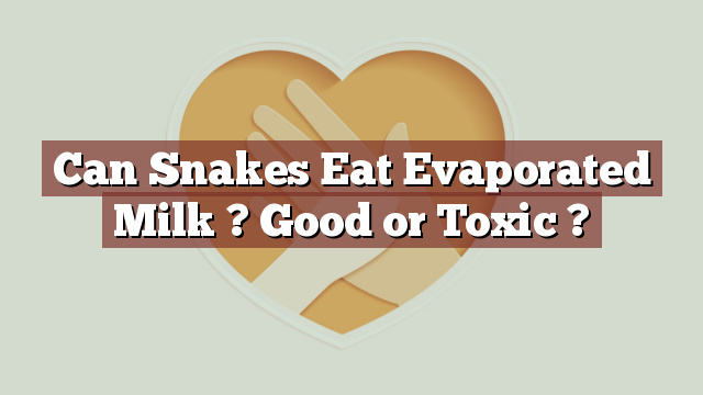 Can Snakes Eat Evaporated Milk ? Good or Toxic ?