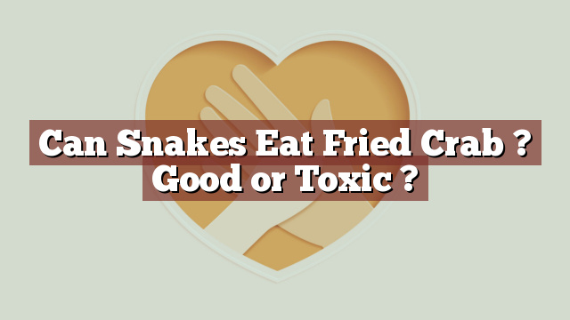 Can Snakes Eat Fried Crab ? Good or Toxic ?