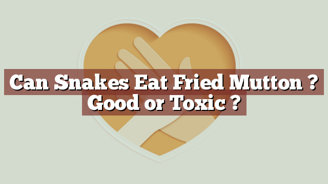 Can Snakes Eat Fried Mutton ? Good or Toxic ?