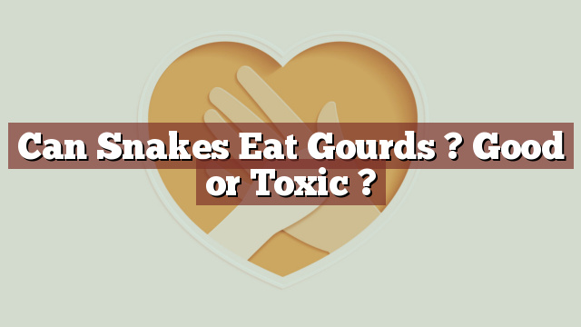Can Snakes Eat Gourds ? Good or Toxic ?
