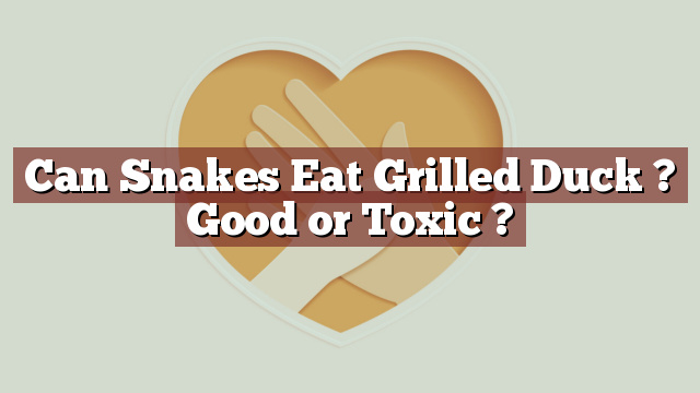 Can Snakes Eat Grilled Duck ? Good or Toxic ?