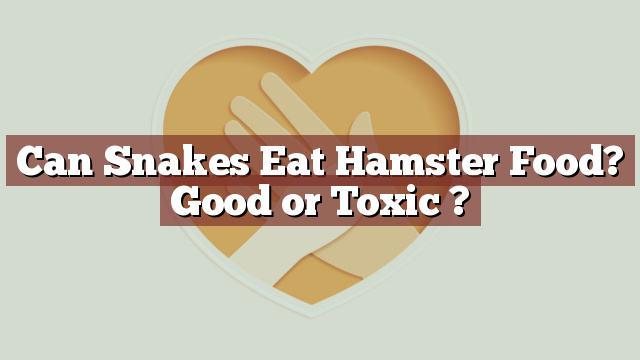 Can Snakes Eat Hamster Food? Good or Toxic ?