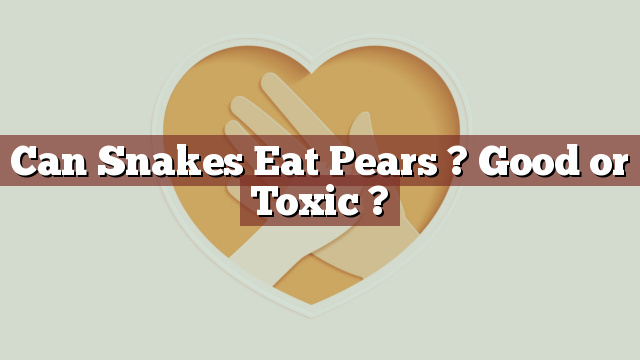 Can Snakes Eat Pears ? Good or Toxic ?
