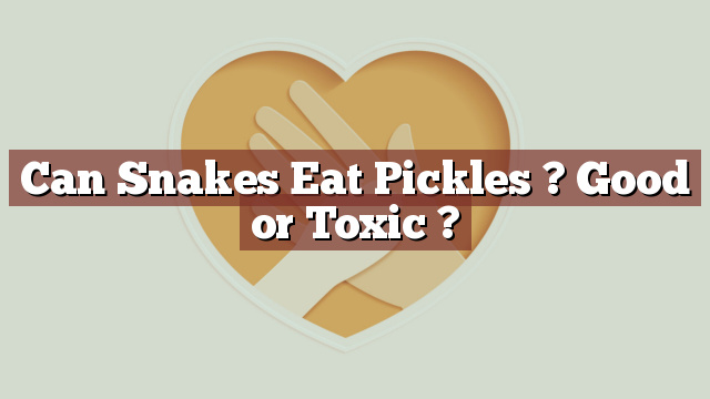 Can Snakes Eat Pickles ? Good or Toxic ?