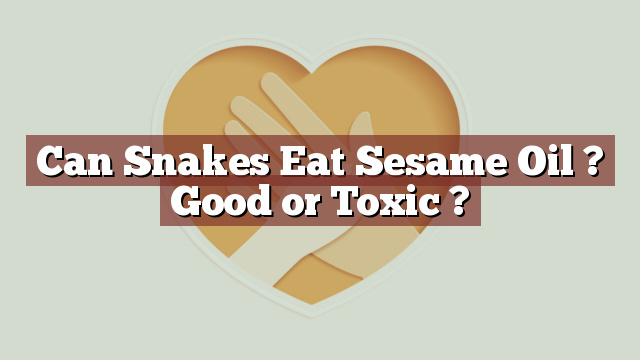 Can Snakes Eat Sesame Oil ? Good or Toxic ?