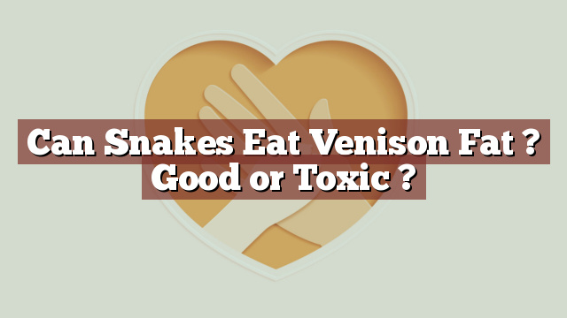 Can Snakes Eat Venison Fat ? Good or Toxic ?