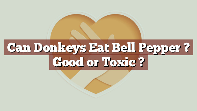 Can Donkeys Eat Bell Pepper ? Good or Toxic ?