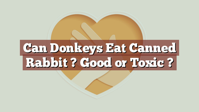 Can Donkeys Eat Canned Rabbit ? Good or Toxic ?