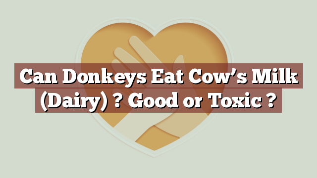 Can Donkeys Eat Cow’s Milk (Dairy) ? Good or Toxic ?