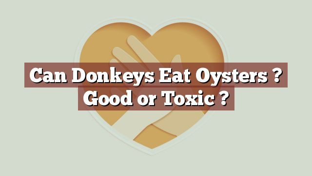 Can Donkeys Eat Oysters ? Good or Toxic ?