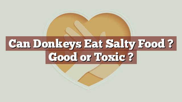 Can Donkeys Eat Salty Food ? Good or Toxic ?